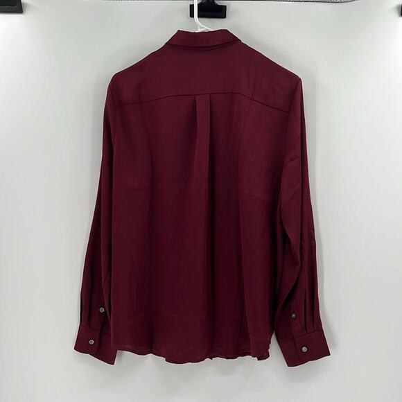 J. Crew Women's Drapey satin button-up top - Vintage Burgundy - Small - NWT - Picture 9 of 9